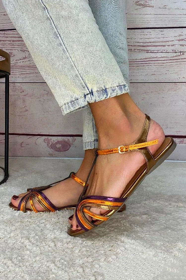 GOLDIE | Sandali con Fibbia e Cinghia Colorata