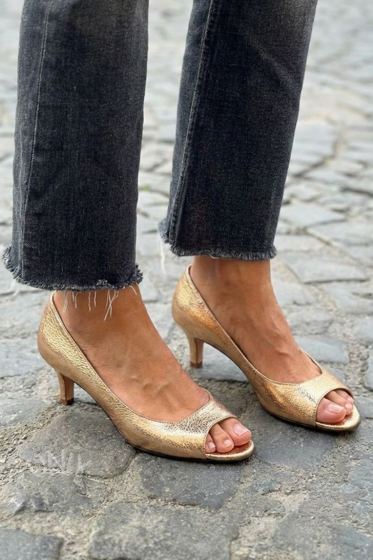 SERENA | Sandali con Tacco Basso Open Toe