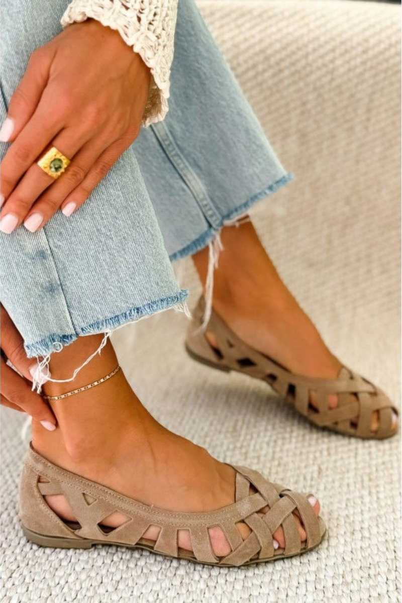 ODETTE | Sandali Piatto con Upper Intrecciato