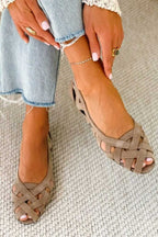 ODETTE | Sandali Piatto con Upper Intrecciato