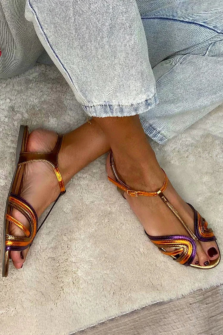 GOLDIE | Sandali con Fibbia e Cinghia Colorata