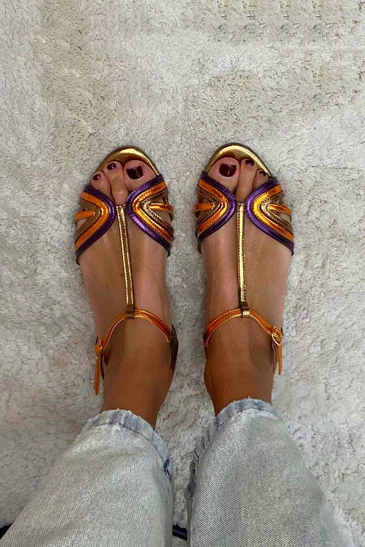 GOLDIE | Sandali con Fibbia e Cinghia Colorata
