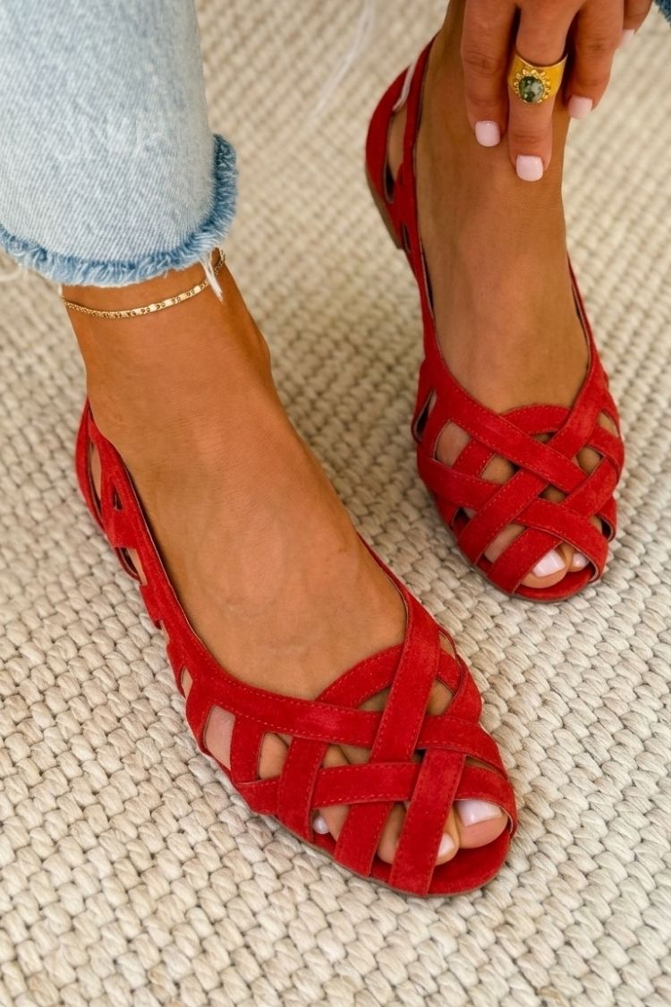 ODETTE | Sandali Piatto con Upper Intrecciato