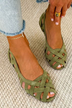 ODETTE | Sandali Piatto con Upper Intrecciato
