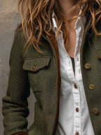 Eleonora | Blazer Vintage Spigato con Bordo a Contrasto