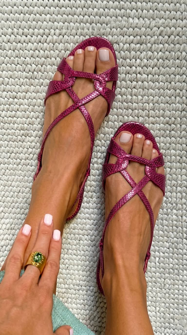 IVY | Sandali Slingback Effetto Serpente