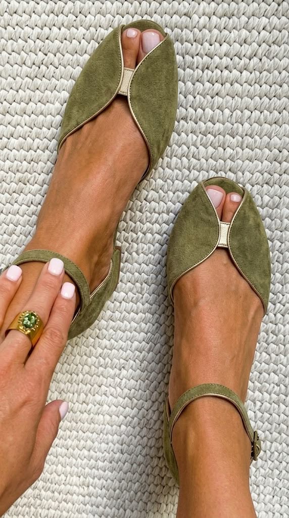 GIUGNO | Ballerine Open Toe con Bordo Metallico