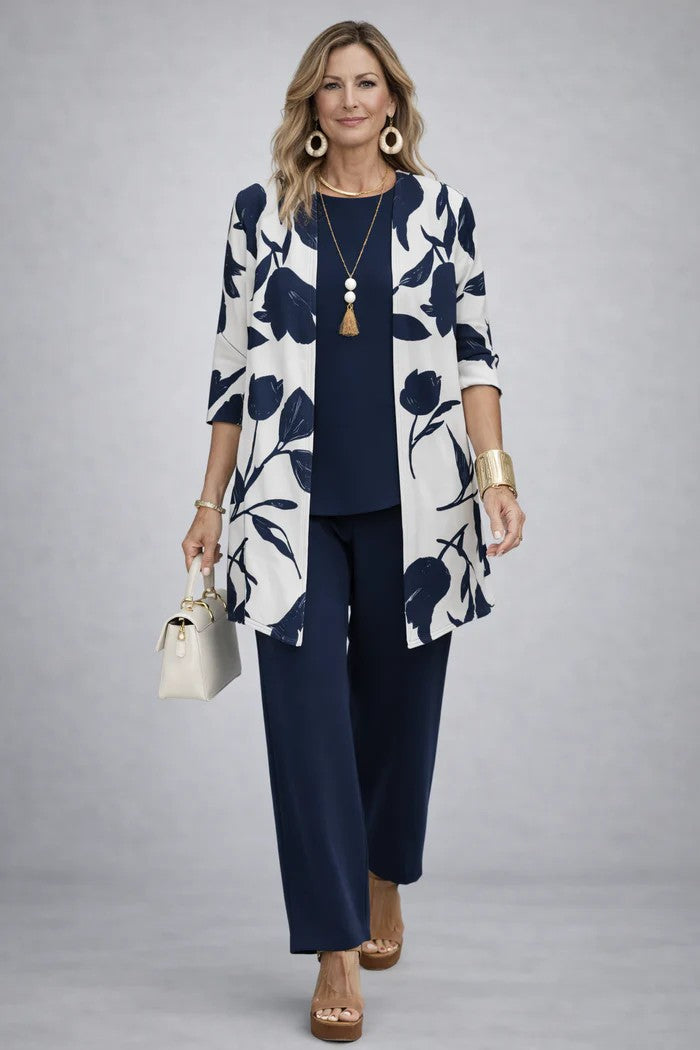 Completo tre pezzi Marina – Blu e Bianco