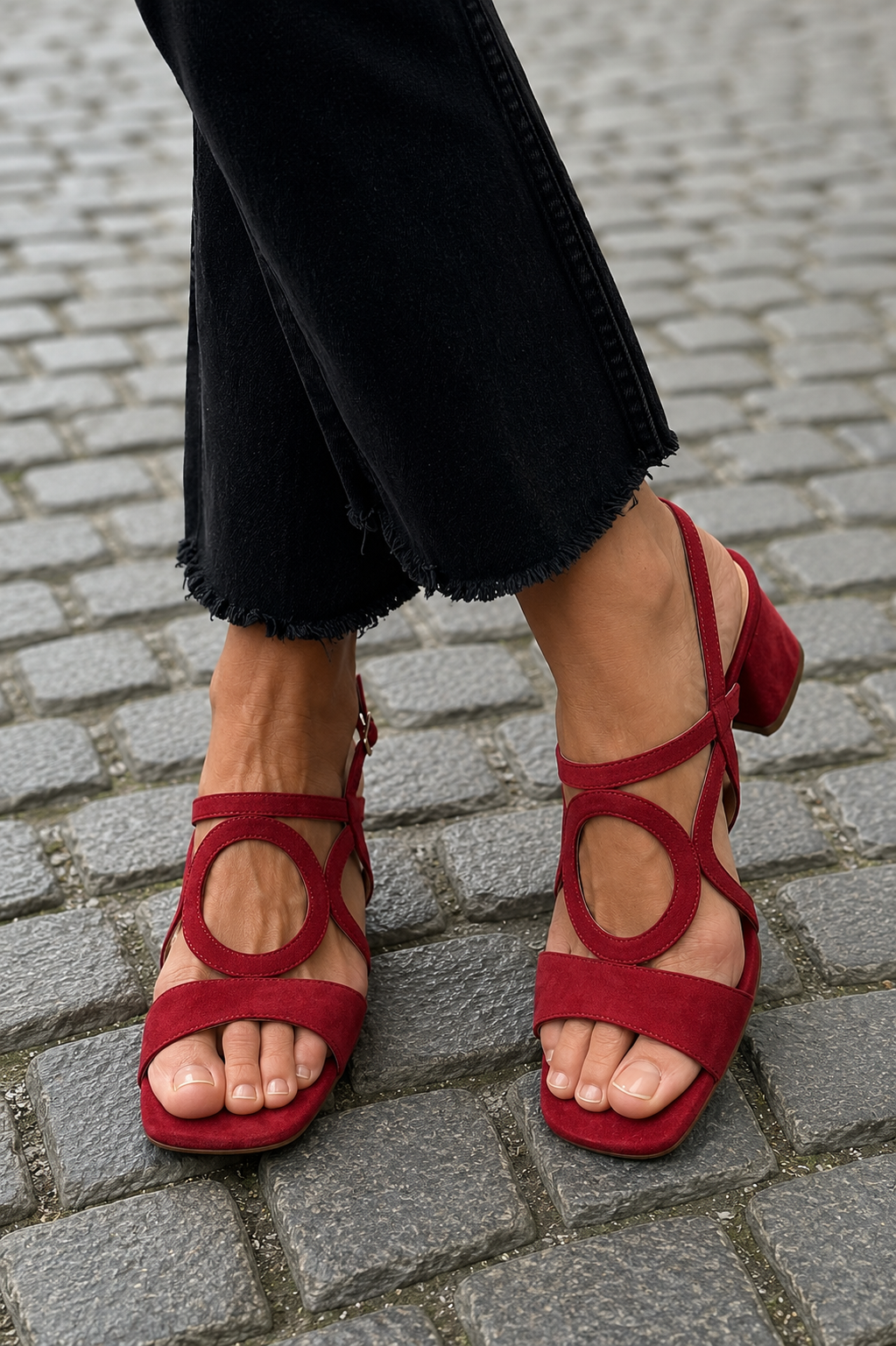 POPPY | Sandali con Punta Quadrata e Ritagli