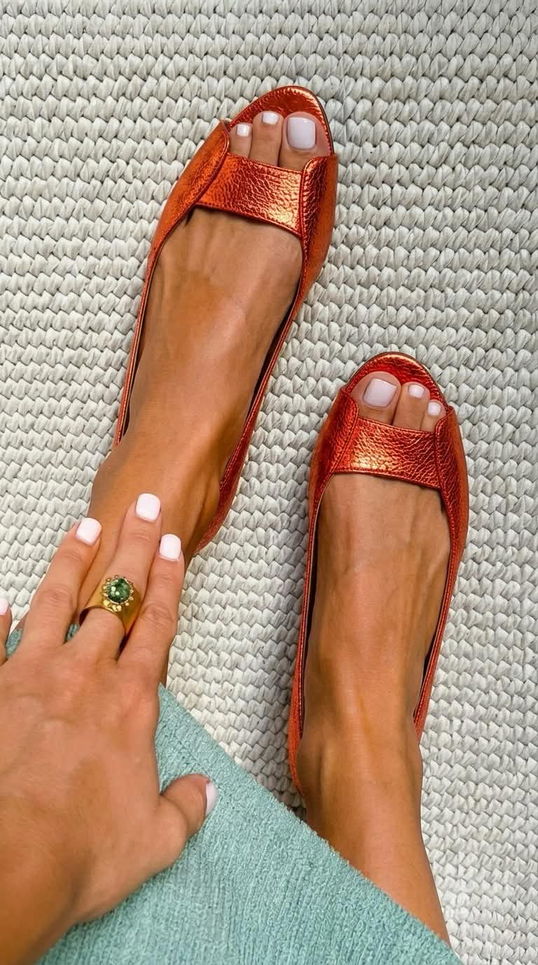 MARGOT | Ballerine Metalliche con Punta Scoperta