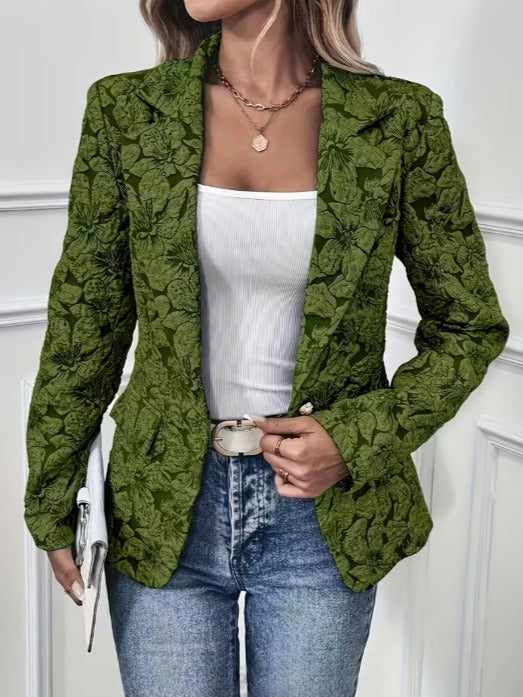 Simona | Blazer Aderente in Jacquard Paisley