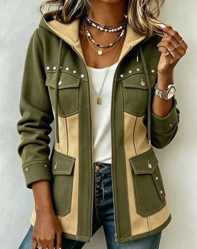 Giacca Giulia – Verde Oliva / Beige