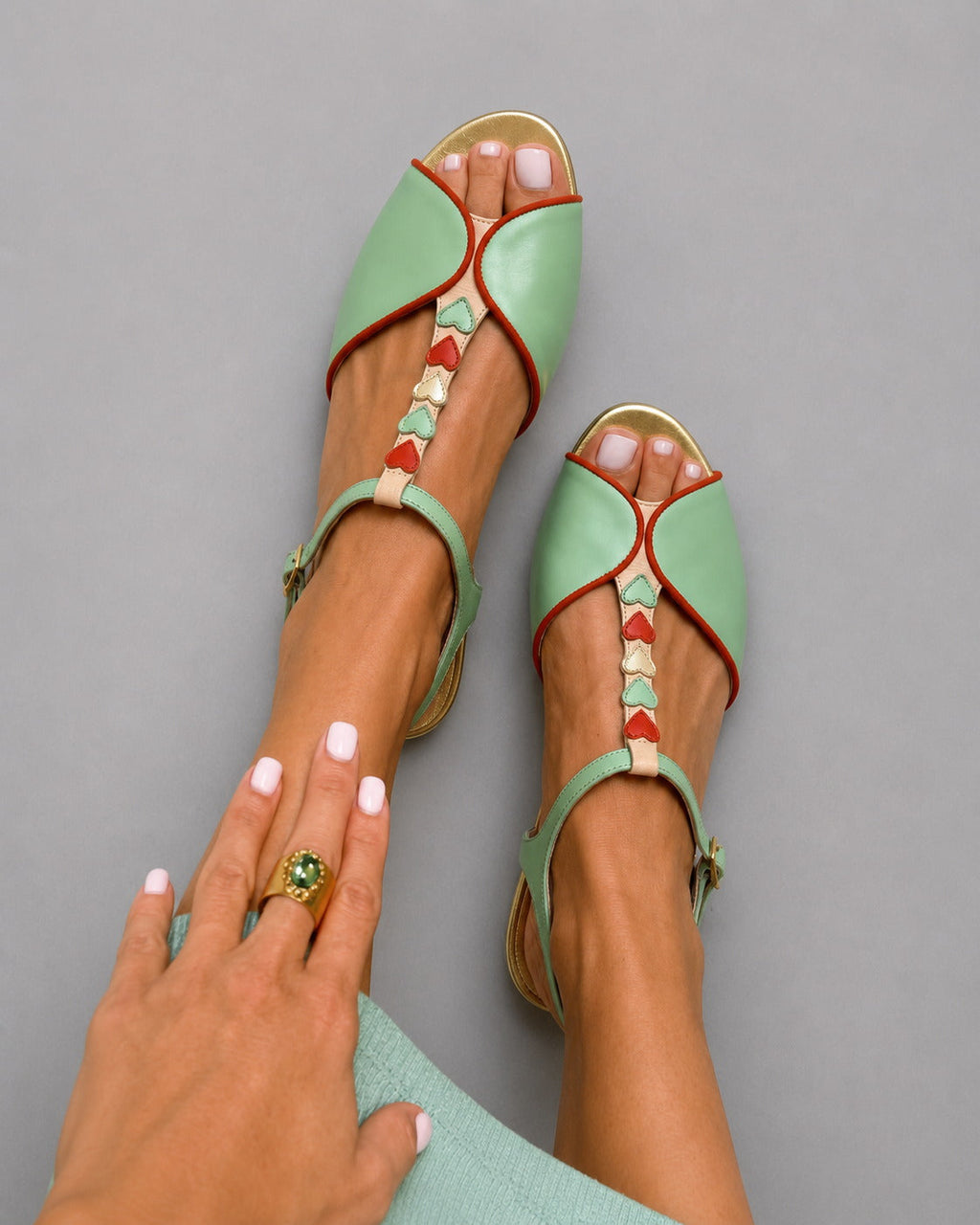 PEARL | Sandali Slingback con Dettaglio a Cuore