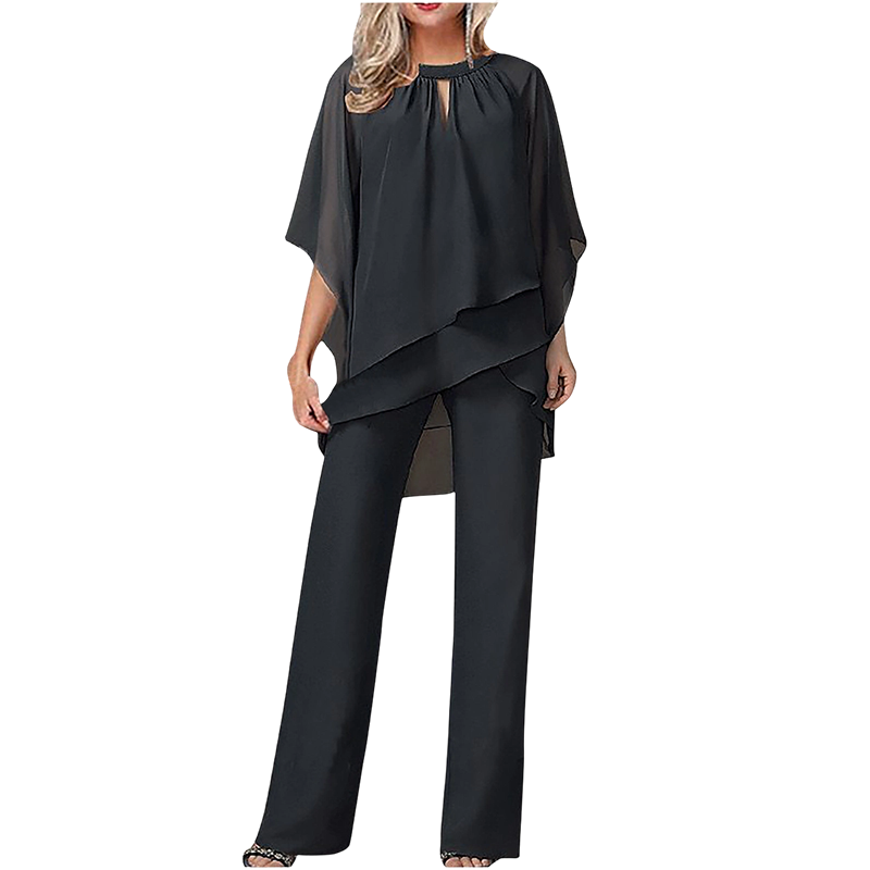 Carlotta | Completo Chemisier Asimmetrico Sovrapposto e Pantalone Largo
