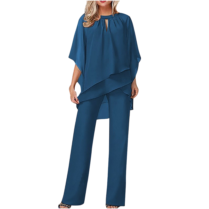 Carlotta | Completo Chemisier Asimmetrico Sovrapposto e Pantalone Largo